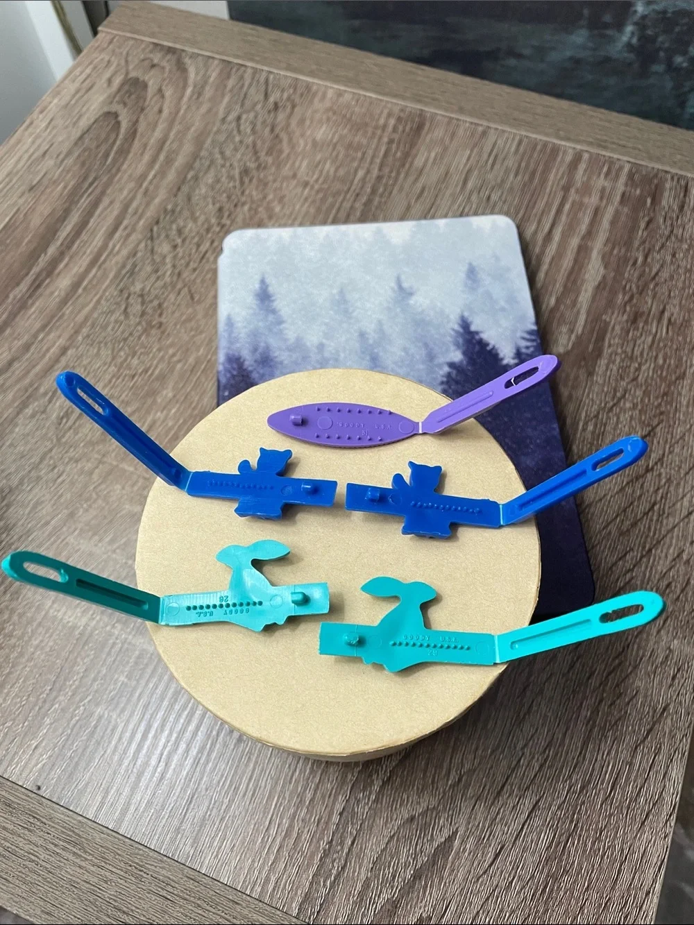 Goody Plastic Child's Barrettes in Blue, Teal & Purple